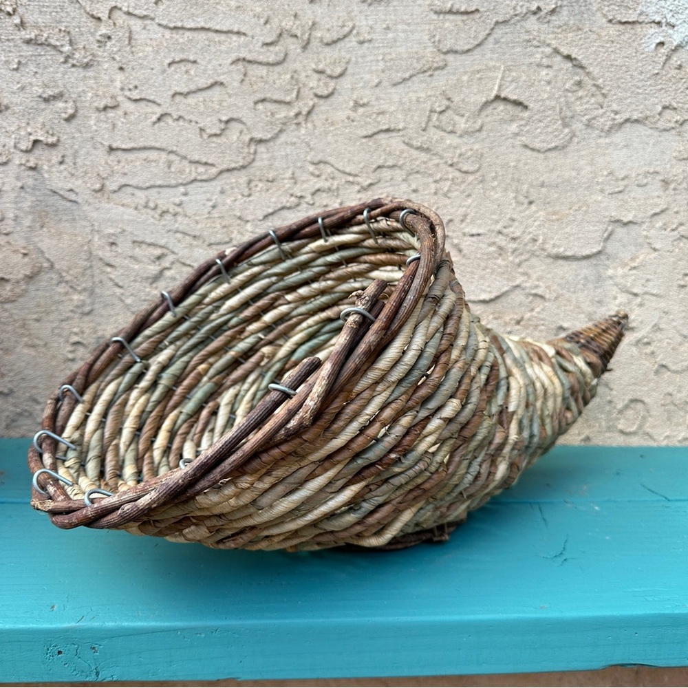 Vintage Cornucopia Basket